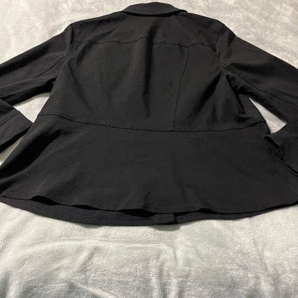 Susan Graver Women’s 1X Uptown Stretch Button Front Peplum Jacket Black - Picture 12 of 12